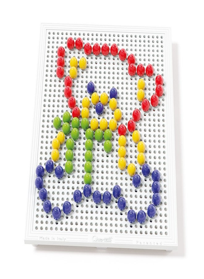 Quercetti Fantacolor Basic Pegboard Toy - 100 Pieces with 10mm Pegs in 4 Colors to Create Mosaic Art, for Kids Ages 3-6 Years,Multi Color - Image 2